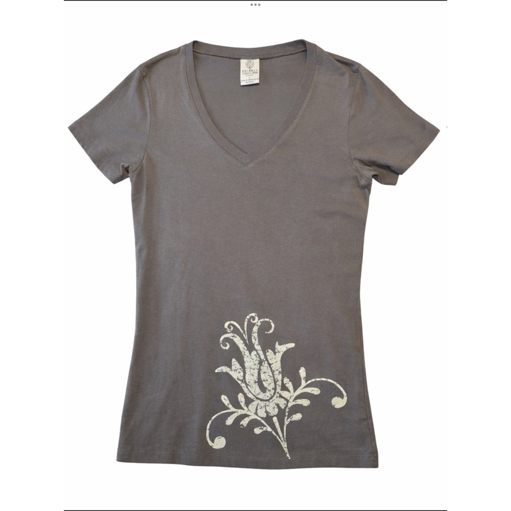 Balance Collection by Marika Taupe V-neck Yoga Tee T-shirt‎ Large